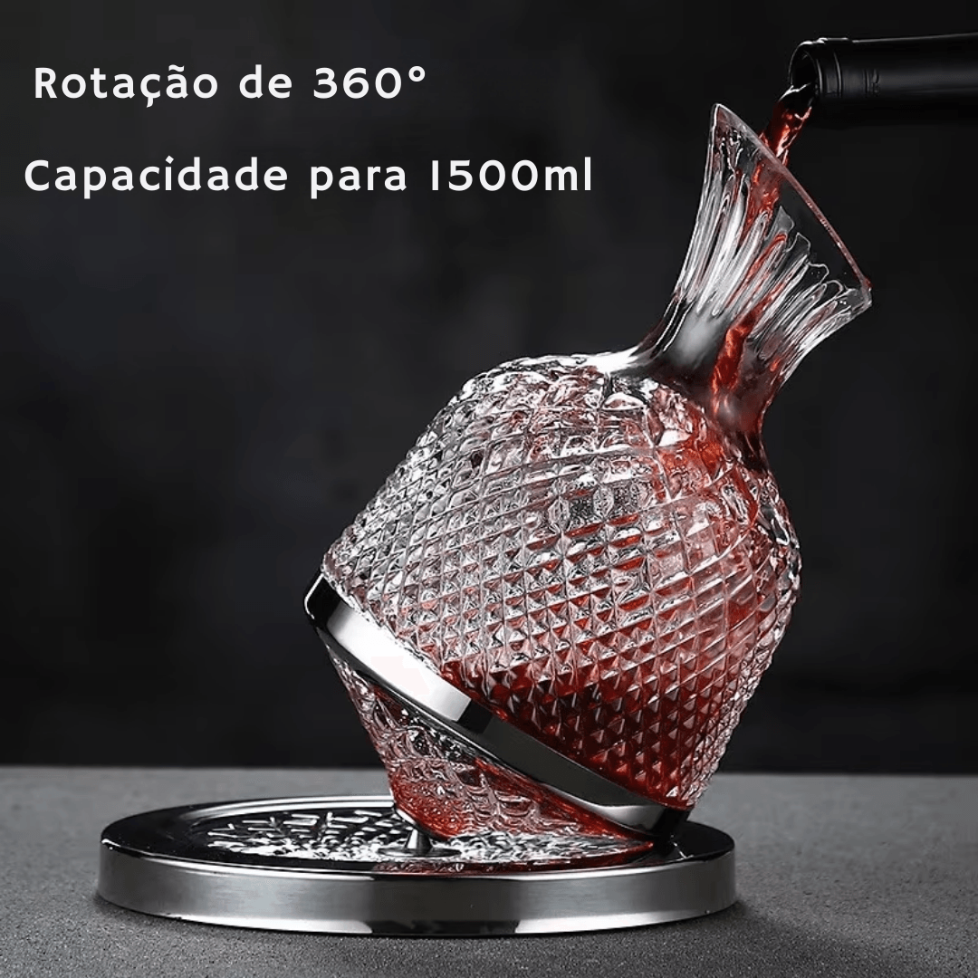 Decantador Rotativo de Cristal Luxuoso 1500ml