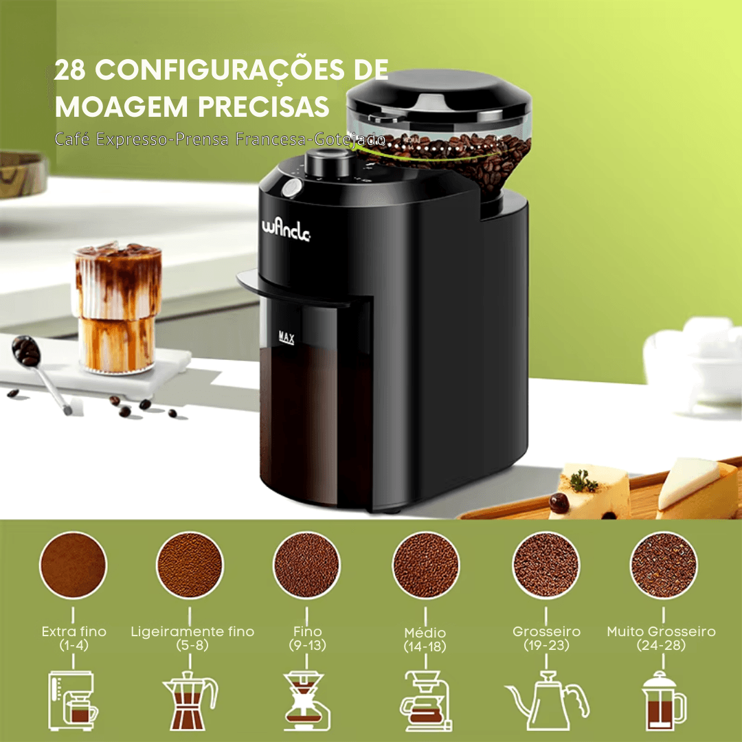 Moedor de Café Elétrico Wancle com 28 Ajustes