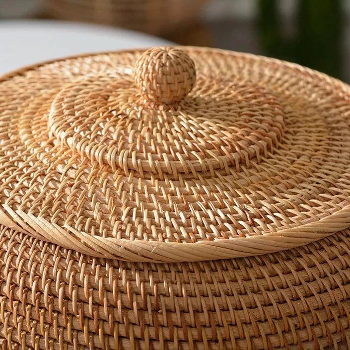 Caixa de Armazenamento de Rattan Artesanal